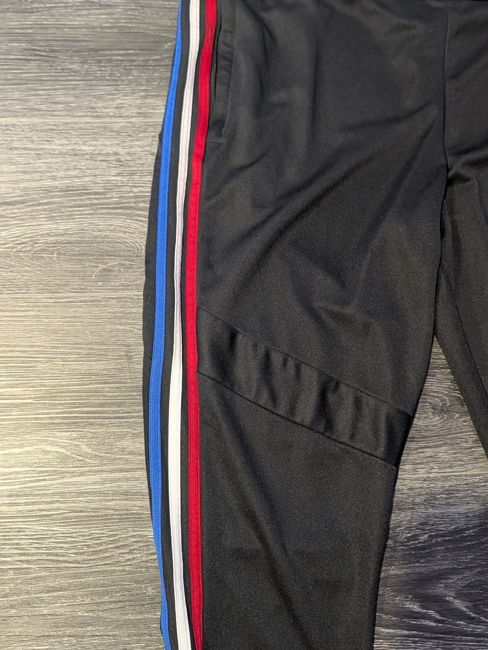 adidas Black Joggers with Red & White Side Stripes